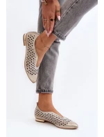 balerínky z přírodní kůže Zlaté model 21646359 - Zazoo