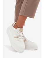 Dámske tenisky na platforme Big Star - biele