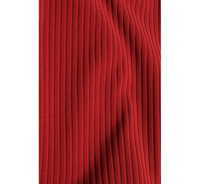 Dámske pletené šaty s rolákom M542 tehlovo červené - Moe