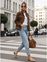 Dámská semišová bunda / bomber model 22022616 Tmavě hnědá Fashion Street - FashionStreet