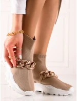 Trendy hnedé dámske tenisky bez podpätku