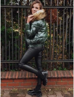Dámská zimní prošívaná krátká bunda zelená Dstreet model 21963982 - FashionStreet