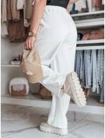 Dámské tepláky s širokými nohavicemi PREMIUM ecru Dstreet model 21988137 - FashionStreet