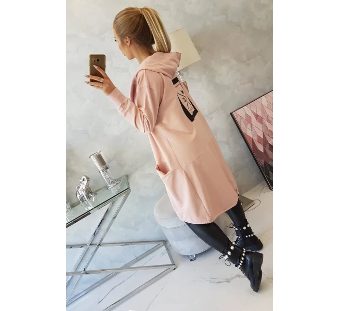 Oversize pláštenka s kapucňou tmavo púdrovo ružová Oversize pláštenka s kapucňou tmavo púdrovo ružová
