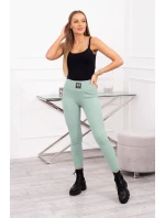 Pruhované legíny s vysokým pasem tmavě mátové Pruhované legíny s vysokým pasem tmavě mátové