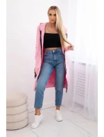 Zateplená dlouhá mikina s kapucí v barvě světle růžová Zateplená dlouhá mikina s kapucí v barvě světle růžová