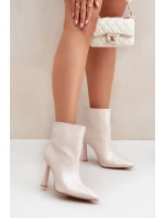 Lakované Boty Na Nazouvací Světle Béžové model 21681513 - Boto