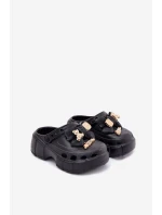 Klapki Dziecięce Dziewczęce Piankowe Z Kokardką I Ozdobami Czarne Selvana Klapki Dziecięce Dziewczęce Piankowe Z Kokardką I Ozdobami Czarne Selvana