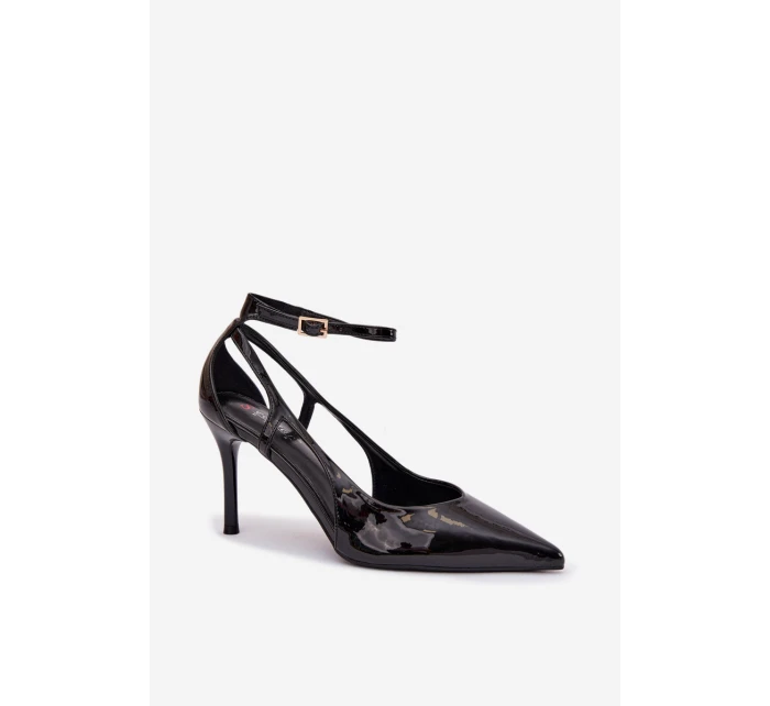 Lakované lodičky z eko kůže černé Fionnel