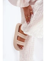 Dámske ľahké papuče na platforme S.Barski - béžové