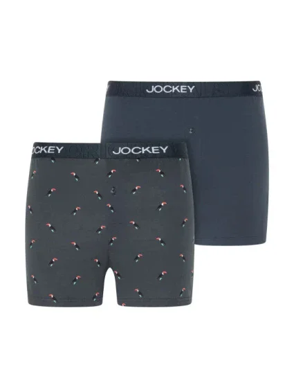 Pánske šortky 2Pack 305500 B90 tm. modrá s potlačou - Jockey Pánske šortky 2Pack 305500 B90 tm. modrá s potlačou - Jockey