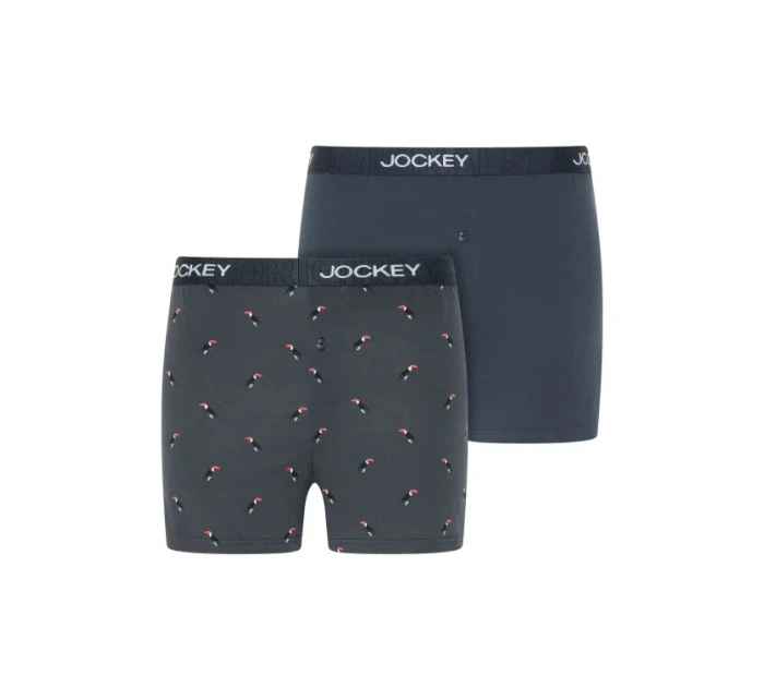 Pánske šortky 2Pack 305500 B90 tm. modrá s potlačou - Jockey Pánske šortky 2Pack 305500 B90 tm. modrá s potlačou - Jockey