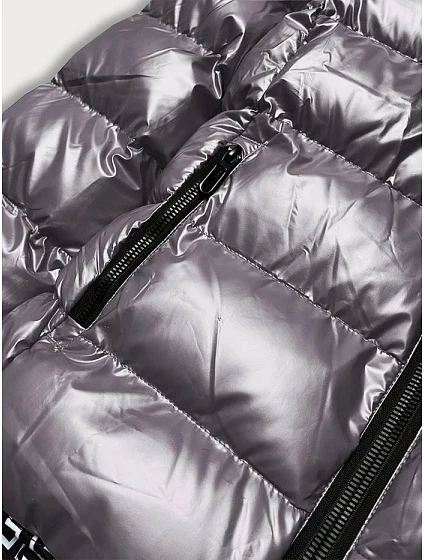 METALICZNA KURTKA DAMSKA Z KAPTUREM SZARA model 21243055 - SPEED.A