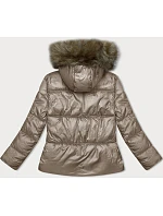 Béžová dámská bunda se střihem model 21246832 - S'WEST Béžová dámská bunda se střihem model 21246832 - S'WEST