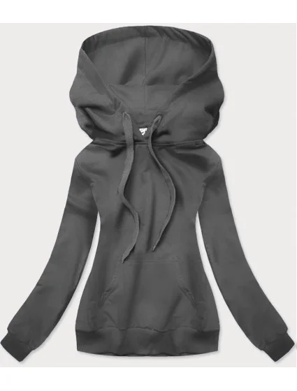Tmavě šedá tenká dámská mikina s kapucí model 19137274 - J.STYLE