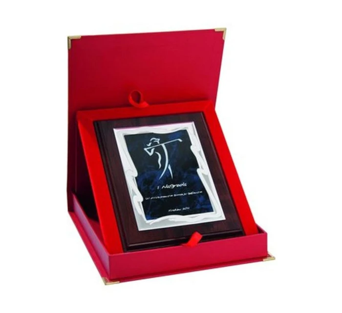 Plastový diplom s vygravírovaným kovovým štítkom + puzdro