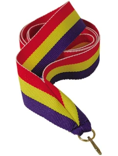 Stuha 22 mm - červeno-žlto-modrá