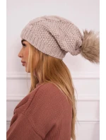 Fleecová čepice  béžová model 18750505 - K-Fashion