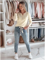 Dámské tričko s dlouhým rukávem light beige Dstreet model 21985676 - FashionStreet