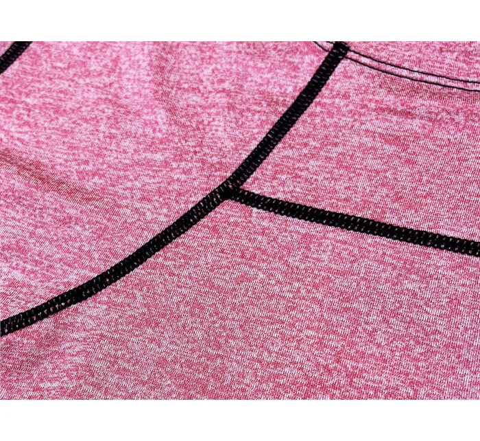 Dámske športové tričko s ozdobným prešívaním ružovej farby (A-2166)