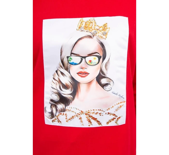 Halenka s grafikou dívky v 3D model 18743944 červená - K-Fashion Halenka s grafikou dívky v 3D model 18743944 červená - K-Fashion