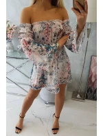 model 18746616 květinové šaty pudrově růžové - K-Fashion model 18746616 květinové šaty pudrově růžové - K-Fashion