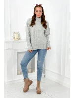 Sveter s rolákom sivý