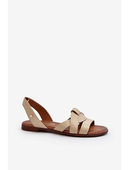 Pohodlné kožené sandály hnědé model 21649945 - Zazoo Pohodlné kožené sandály hnědé model 21649945 - Zazoo