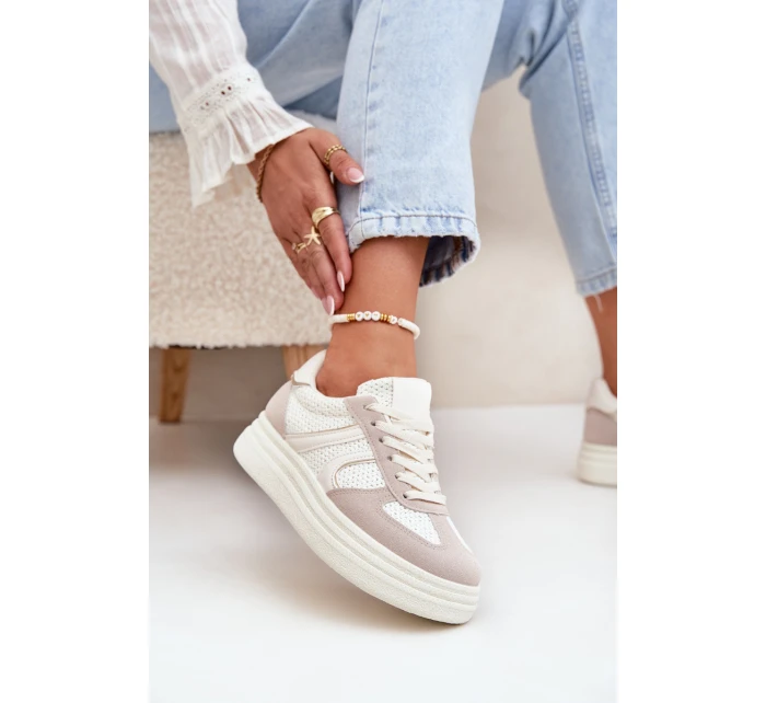 Dámské Tenisky Na Platformě Béžové model 21688256 - Boto