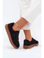 Zamszowe Damskie Sneakersy Daniel Lopez Just Dare SS2D4006 Czarne