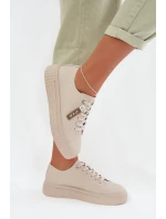 Dámské tenisky z pravé kůže D&A GR61-5591 Béžové