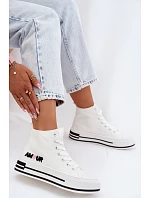 Dámské vysoké tenisky na platformě bílé Liline