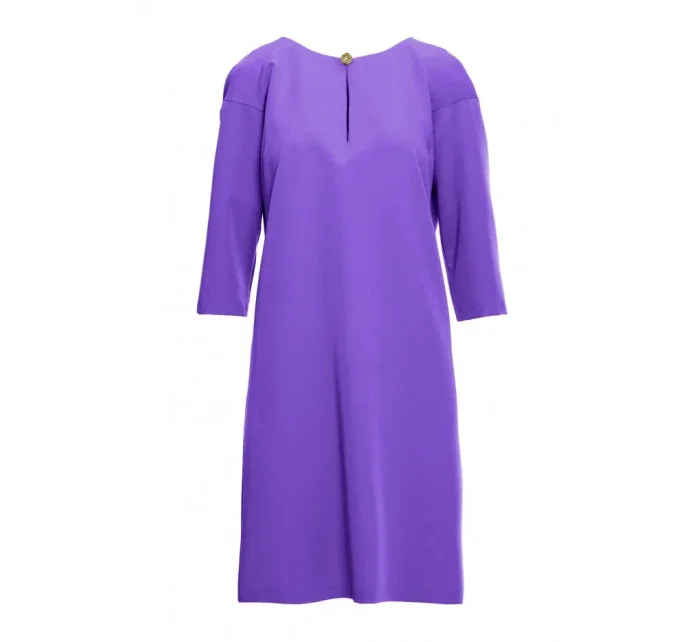Šaty uvolněného střihu s výstřihem s  fialové model 20966103 - STYLOVE