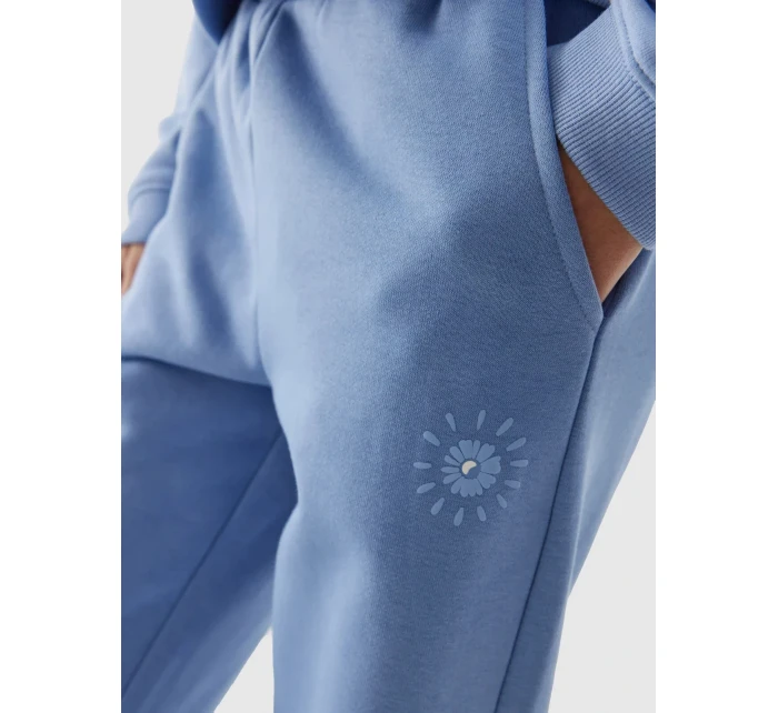Dívčí tepláky typu jogger 4F - denim Dívčí tepláky typu jogger 4F - denim
