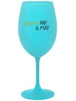 PSYCHO PAT&MAT - tyrkysový pohár na víno 350 ml PSYCHO PAT&MAT - tyrkysový pohár na víno 350 ml