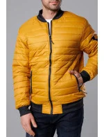 Tmavo žltá pánska prešívaná bunda typu "bomber" (MY02-23)