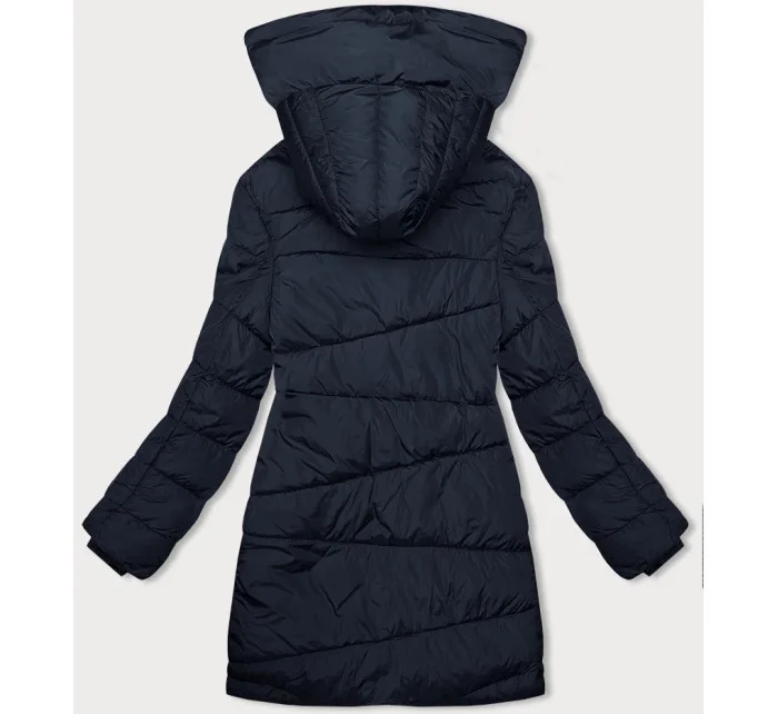 Tmavě modrá asymetrická dámská bunda model 21247325 - LHD