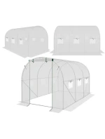 SKLENÍK ZÁHRADNÝ TUNEL 200X300X200CM PE KONŠTRUKCIA BIELA OCEĽ