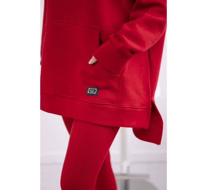 Bavlněná souprava, zateplená mikina + legíny červený Bavlněná souprava, zateplená mikina + legíny červený