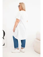 Dámske bavlnené šaty nadmernej veľkosti s dlhším chrbtom a vreckom