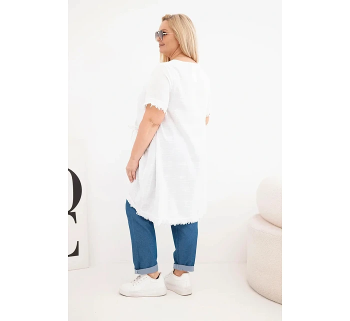 Dámske bavlnené šaty nadmernej veľkosti s dlhším chrbtom a vreckom