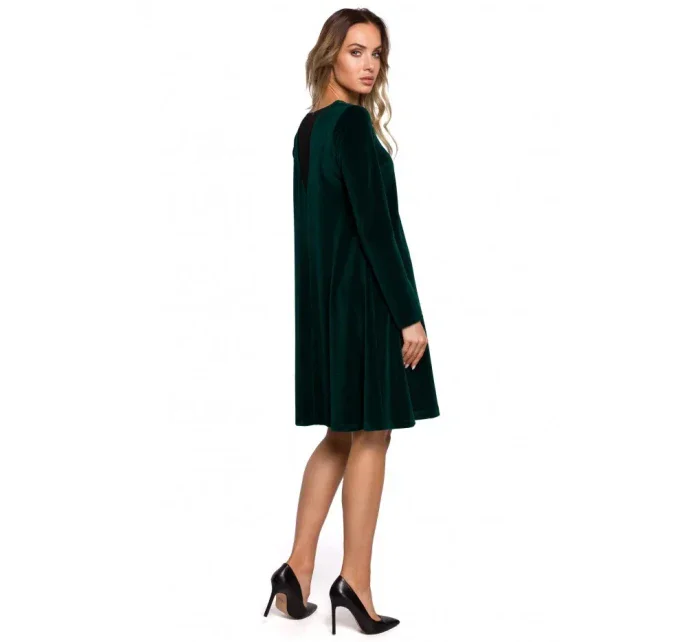 model 15107473 Sametové šaty uvolněného střihu černé - Moe model 15107473 Sametové šaty uvolněného střihu černé - Moe