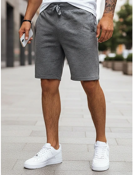 Pánske krátke teplákové šortky tmavosivé FashionStreet SX2281