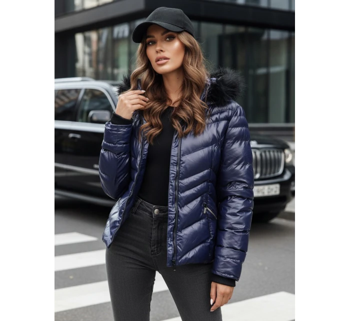 Dámská zimní bunda s kapucí navy blue Dstreet model 21979651 - FashionStreet