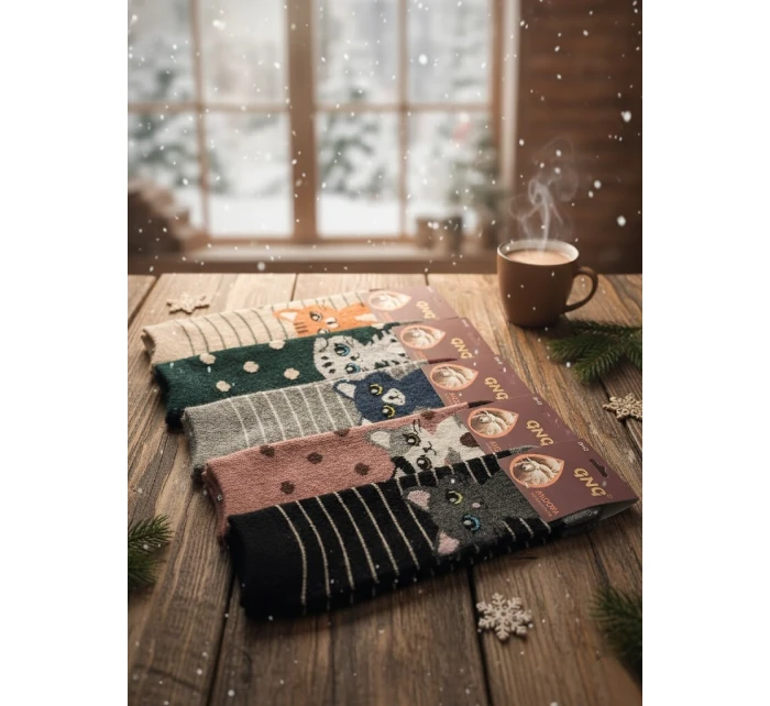 Ponožky WiK 002 Angora dámské 02 Cats 35-42