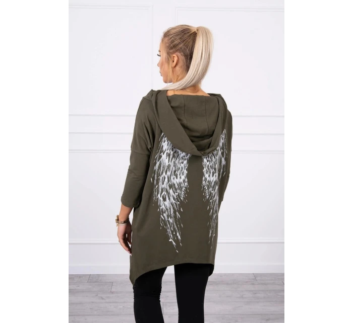 Blúzka s potlačou krídla khaki Blúzka s potlačou krídla khaki