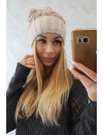 Paris fleecová čiapka K212 tmavo béžová + béžová