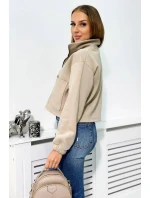 Izolovaná bavlnená mikina so zipsom svetlo béžová Izolovaná bavlnená mikina so zipsom svetlo béžová