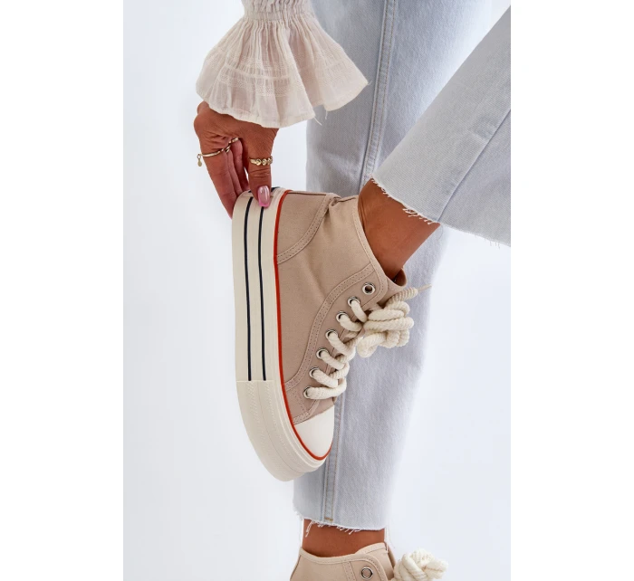 Dámské tenisky na platformě béžové model 21652307 - Boto Dámské tenisky na platformě béžové model 21652307 - Boto