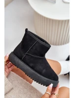 Dámské Sněhule Na Platformě Z Eko Semiše Černé model 21673043 - EVENTO